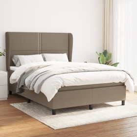 Box spring bed with taupe gray fabric mattress 140x190 cm by vidaXL, Beds and slatted bases - Ref: Foro24-3127881, Price: 540...