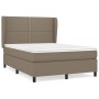 Box spring bed with taupe gray fabric mattress 140x190 cm by vidaXL, Beds and slatted bases - Ref: Foro24-3127881, Price: 540...