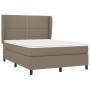 Box spring bed with taupe gray fabric mattress 140x190 cm by vidaXL, Beds and slatted bases - Ref: Foro24-3127881, Price: 540...