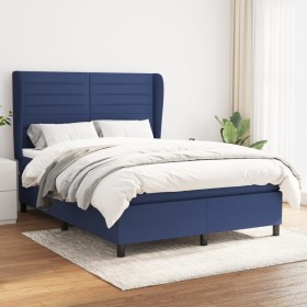 Cama box spring con colchón tela azul 140x190 cm de vidaXL, Camas y somieres - Ref: Foro24-3128043, Precio: 490,35 €, Descuen...