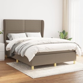 Box spring bed with taupe gray fabric mattress 140x190 cm by vidaXL, Beds and slatted bases - Ref: Foro24-3128441, Price: 551...