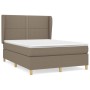 Cama box spring con colchón tela gris taupe 140x190 cm de vidaXL, Camas y somieres - Ref: Foro24-3128441, Precio: 554,06 €, D...