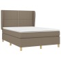 Cama box spring con colchón tela gris taupe 140x190 cm de vidaXL, Camas y somieres - Ref: Foro24-3128441, Precio: 554,06 €, D...