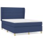 Box spring bed with blue fabric mattress 140x190 cm by vidaXL, Beds and slatted bases - Ref: Foro24-3128603, Price: 540,36 €,...