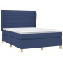 Cama box spring con colchón tela azul 140x190 cm de vidaXL, Camas y somieres - Ref: Foro24-3128603, Precio: 540,36 €, Descuen...