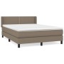 Cama box spring con colchón tela gris taupe 140x190 cm de vidaXL, Camas y somieres - Ref: Foro24-3129629, Precio: 449,83 €, D...