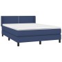 Box spring bed with blue fabric mattress 140x190 cm by vidaXL, Beds and slatted bases - Ref: Foro24-3129631, Price: 441,31 €,...