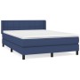 Box spring bed with blue fabric mattress 140x190 cm by vidaXL, Beds and slatted bases - Ref: Foro24-3129711, Price: 453,31 €,...