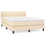 Box spring bed with cream fabric mattress 140x190 cm by vidaXL, Beds and slatted bases - Ref: Foro24-3129710, Price: 460,85 €...