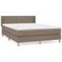 Box spring bed with taupe gray fabric mattress 140x190 cm by vidaXL, Beds and slatted bases - Ref: Foro24-3130189, Price: 442...