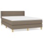 Box spring bed with taupe gray fabric mattress 140x190 cm by vidaXL, Beds and slatted bases - Ref: Foro24-3130349, Price: 436...