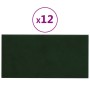 Paneles de pared 12 uds terciopelo verde oscuro 30x15cm 0,54 m² de vidaXL, Recubrimiento de paredes - Ref: Foro24-343781, Pre...