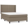 Cama box spring con colchón tela gris taupe 140x190 cm de vidaXL, Camas y somieres - Ref: Foro24-3131349, Precio: 538,92 €, D...