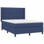 Cama box spring con colchón tela azul 140x190 cm de vidaXL, Camas y somieres - Ref: Foro24-3131511, Precio: 526,18 €, Descuen...