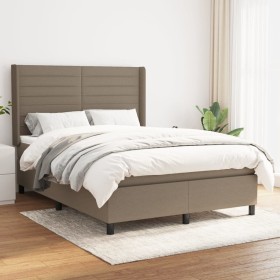 Box spring bed with taupe gray fabric mattress 140x190 cm by vidaXL, Beds and slatted bases - Ref: Foro24-3131509, Price: 555...