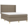 Cama box spring con colchón tela gris taupe 140x190 cm de vidaXL, Camas y somieres - Ref: Foro24-3131909, Precio: 536,20 €, D...