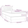 Boxspringbett mit Matratze und LED-Leuchten taupegrauer Stoff 90x190 cm von vidaXL, Betten und Lattenroste - Ref: Foro24-3133...