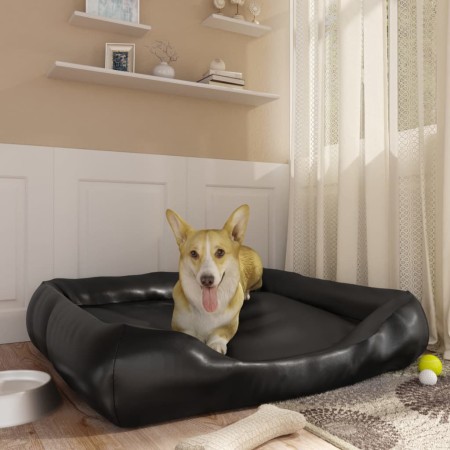 Black synthetic leather dog bed 105x80x25 cm by vidaXL, Beds for dogs - Ref: Foro24-171248, Price: 59,22 €, Discount: %