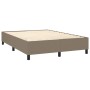 Boxspringbett mit Matratze und LED-Leuchten taupegrauer Stoff 140x190 cm von vidaXL, Betten und Lattenroste - Ref: Foro24-313...