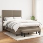 Box spring bed with taupe gray fabric mattress 140x190 cm by vidaXL, Beds and slatted bases - Ref: Foro24-3136513, Price: 568...