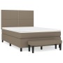 Box spring bed with taupe gray fabric mattress 140x190 cm by vidaXL, Beds and slatted bases - Ref: Foro24-3136513, Price: 568...