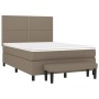 Box spring bed with taupe gray fabric mattress 140x190 cm by vidaXL, Beds and slatted bases - Ref: Foro24-3136513, Price: 568...