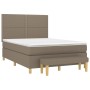 Cama box spring con colchón tela gris taupe 140x190 cm de vidaXL, Camas y somieres - Ref: Foro24-3137073, Precio: 570,91 €, D...