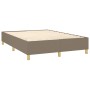 Boxspringbett mit Matratze und LED-Leuchten taupegrauer Stoff 140x190 cm von vidaXL, Betten und Lattenroste - Ref: Foro24-313...