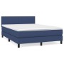 Box spring bed with blue fabric mattress 140x190 cm by vidaXL, Beds and slatted bases - Ref: Foro24-3139895, Price: 401,97 €,...