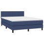 Box spring bed with blue fabric mattress 140x190 cm by vidaXL, Beds and slatted bases - Ref: Foro24-3139895, Price: 401,97 €,...