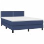 Box spring bed with blue fabric mattress 140x190 cm by vidaXL, Beds and slatted bases - Ref: Foro24-3139975, Price: 415,68 €,...