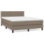 Cama box spring con colchón tela gris taupe 140x190 cm de vidaXL, Camas y somieres - Ref: Foro24-3139973, Precio: 456,46 €, D...