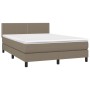 Cama box spring con colchón tela gris taupe 140x190 cm de vidaXL, Camas y somieres - Ref: Foro24-3139973, Precio: 456,46 €, D...