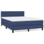 Cama box spring con colchón tela azul 140x190 cm de vidaXL, Camas y somieres - Ref: Foro24-3140135, Precio: 440,49 €, Descuen...