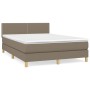 Box spring bed with taupe gray fabric mattress 140x190 cm by vidaXL, Beds and slatted bases - Ref: Foro24-3140533, Price: 468...