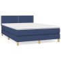 Box spring bed with blue fabric mattress 140x190 cm by vidaXL, Beds and slatted bases - Ref: Foro24-3140535, Price: 438,92 €,...