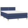 Box spring bed with blue fabric mattress 140x190 cm by vidaXL, Beds and slatted bases - Ref: Foro24-3140535, Price: 438,92 €,...