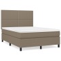 Box spring bed with taupe gray fabric mattress 140x190 cm by vidaXL, Beds and slatted bases - Ref: Foro24-3141693, Price: 531...