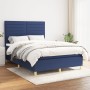 Box spring bed with blue fabric mattress 140x190 cm by vidaXL, Beds and slatted bases - Ref: Foro24-3142415, Price: 526,10 €,...