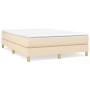 Box spring bed with cream fabric mattress 140x190 cm by vidaXL, Beds and slatted bases - Ref: Foro24-3144172, Price: 400,52 €...