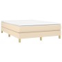 Box spring bed with cream fabric mattress 140x190 cm by vidaXL, Beds and slatted bases - Ref: Foro24-3144172, Price: 400,52 €...