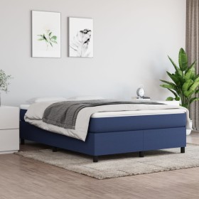 Box spring bed with blue fabric mattress 140x190 cm by vidaXL, Beds and slatted bases - Ref: Foro24-3144421, Price: 416,25 €,...