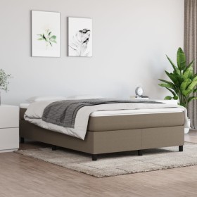 Cama box spring con colchón tela gris taupe 140x190 cm de vidaXL, Camas y somieres - Ref: Foro24-3144419, Precio: 440,96 €, D...