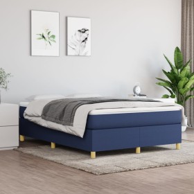 Boxspringbett mit blauer Stoffmatratze 140x190 cm von vidaXL, Betten und Lattenroste - Ref: Foro24-3144520, Preis: 401,87 €, ...