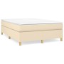 Box spring bed with cream fabric mattress 140x190 cm by vidaXL, Beds and slatted bases - Ref: Foro24-3144519, Price: 400,34 €...