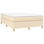 Box spring bed with cream fabric mattress 140x190 cm by vidaXL, Beds and slatted bases - Ref: Foro24-3144519, Price: 400,34 €...