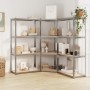 Shelving 4 levels 3 units steel plywood silver by vidaXL, Industrial shelving - Ref: Foro24-3154144, Price: 128,36 €, Discoun...