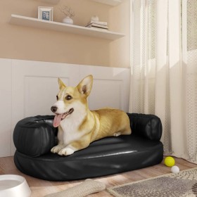 Black synthetic leather foam dog bed 60x42 cm by vidaXL, Beds for dogs - Ref: Foro24-171322, Price: 34,71 €, Discount: %