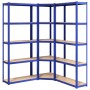 Shelving 5 levels 3 units steel and blue plywood by vidaXL, Industrial shelving - Ref: Foro24-3154166, Price: 143,97 €, Disco...