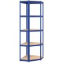 Shelving 5 levels 3 units steel and blue plywood by vidaXL, Industrial shelving - Ref: Foro24-3154166, Price: 143,97 €, Disco...